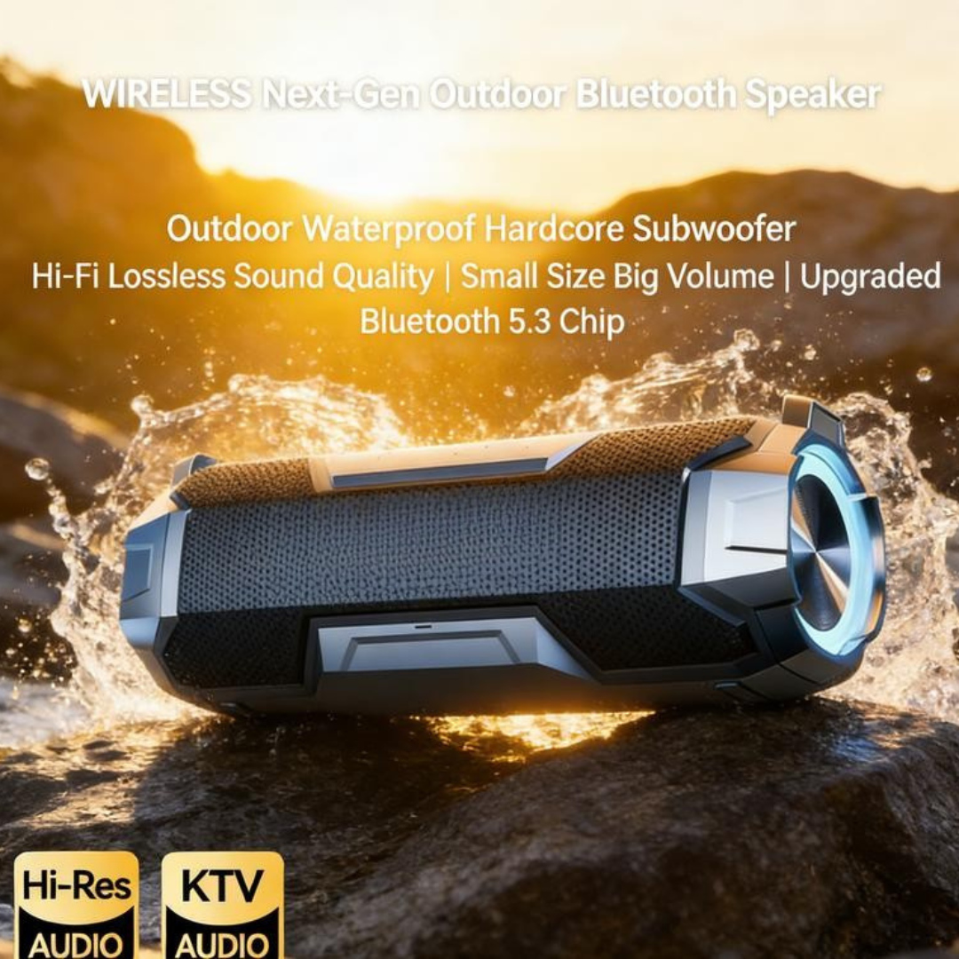 Multifunctional Waterproof Outdoor Bluetooth Speaker with RGB Ambient Light
