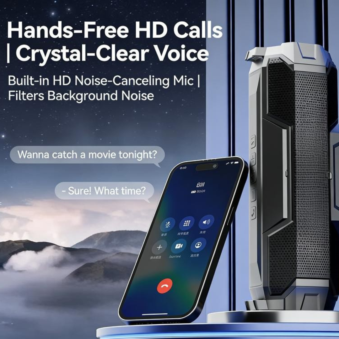 Multifunctional Waterproof Outdoor Bluetooth Speaker with RGB Ambient Light