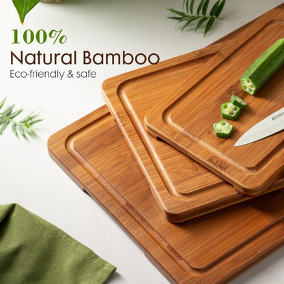 4-piece Bamboo Cutting Board Set with Holder