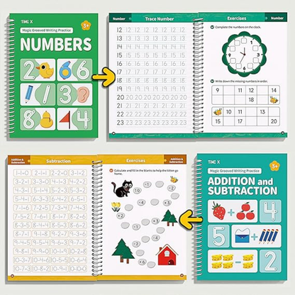 6 Reusable Grooved Handwriting Workbook for Kids