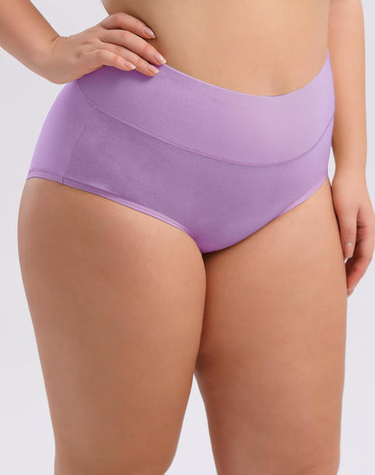 SELGRA Women's Plus Size XL-5XL High Waisted Cotton Underwear