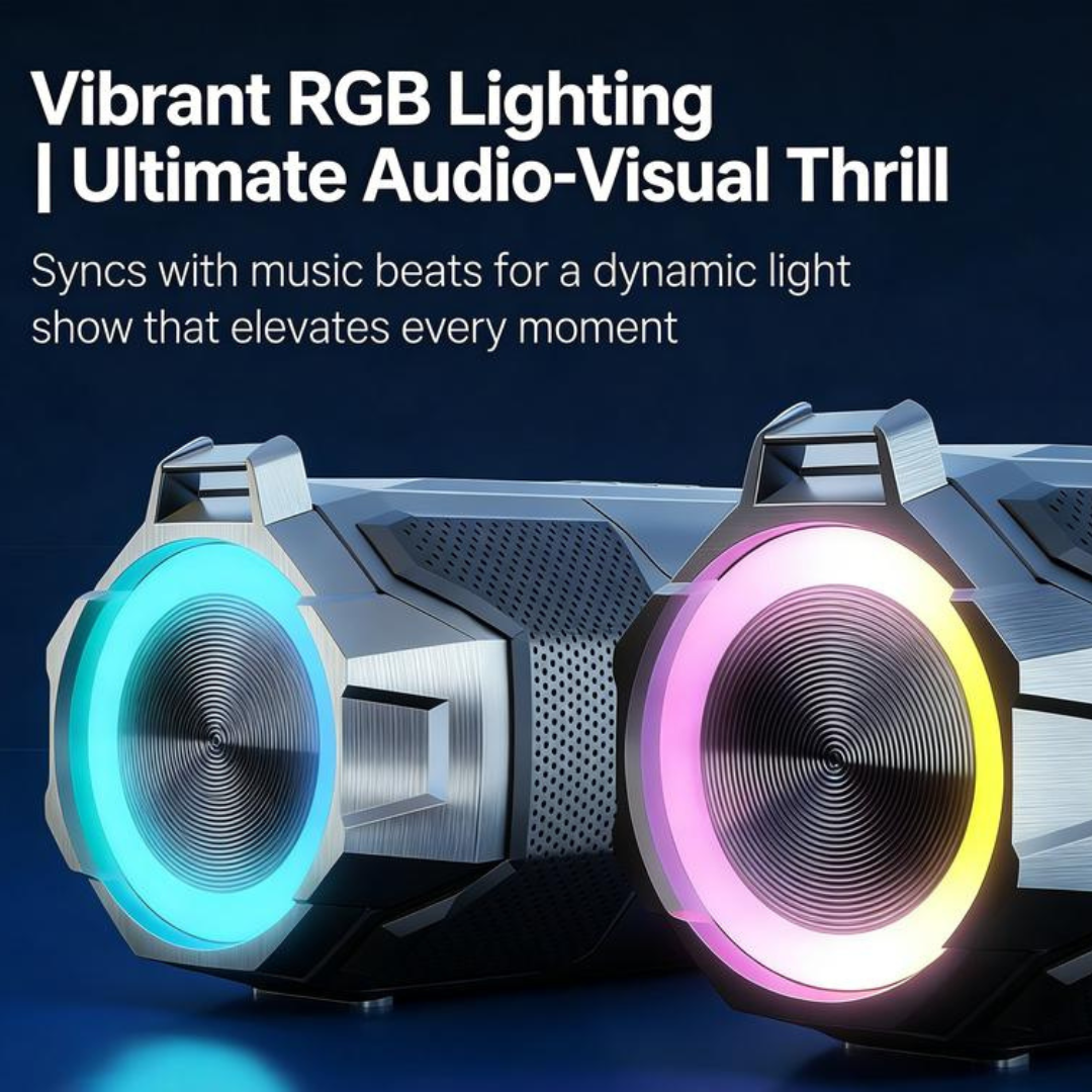 Multifunctional Waterproof Outdoor Bluetooth Speaker with RGB Ambient Light