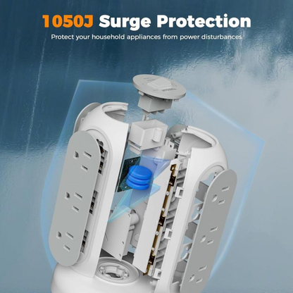 Retractable Cord Tower Power Strip Extension Socket with USB