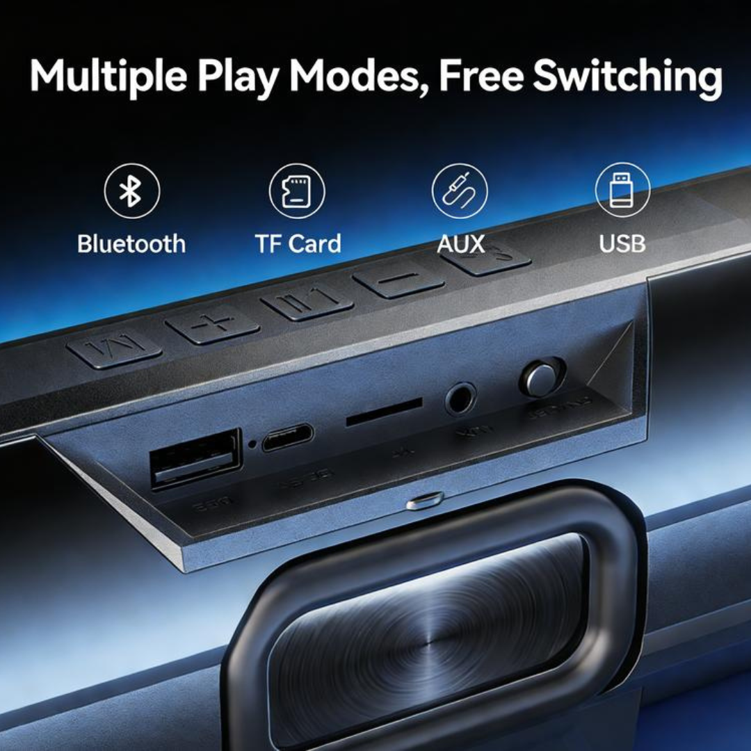 Multifunctional Waterproof Outdoor Bluetooth Speaker with RGB Ambient Light