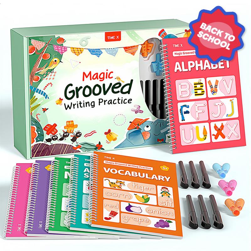 6 Reusable Grooved Handwriting Workbook for Kids
