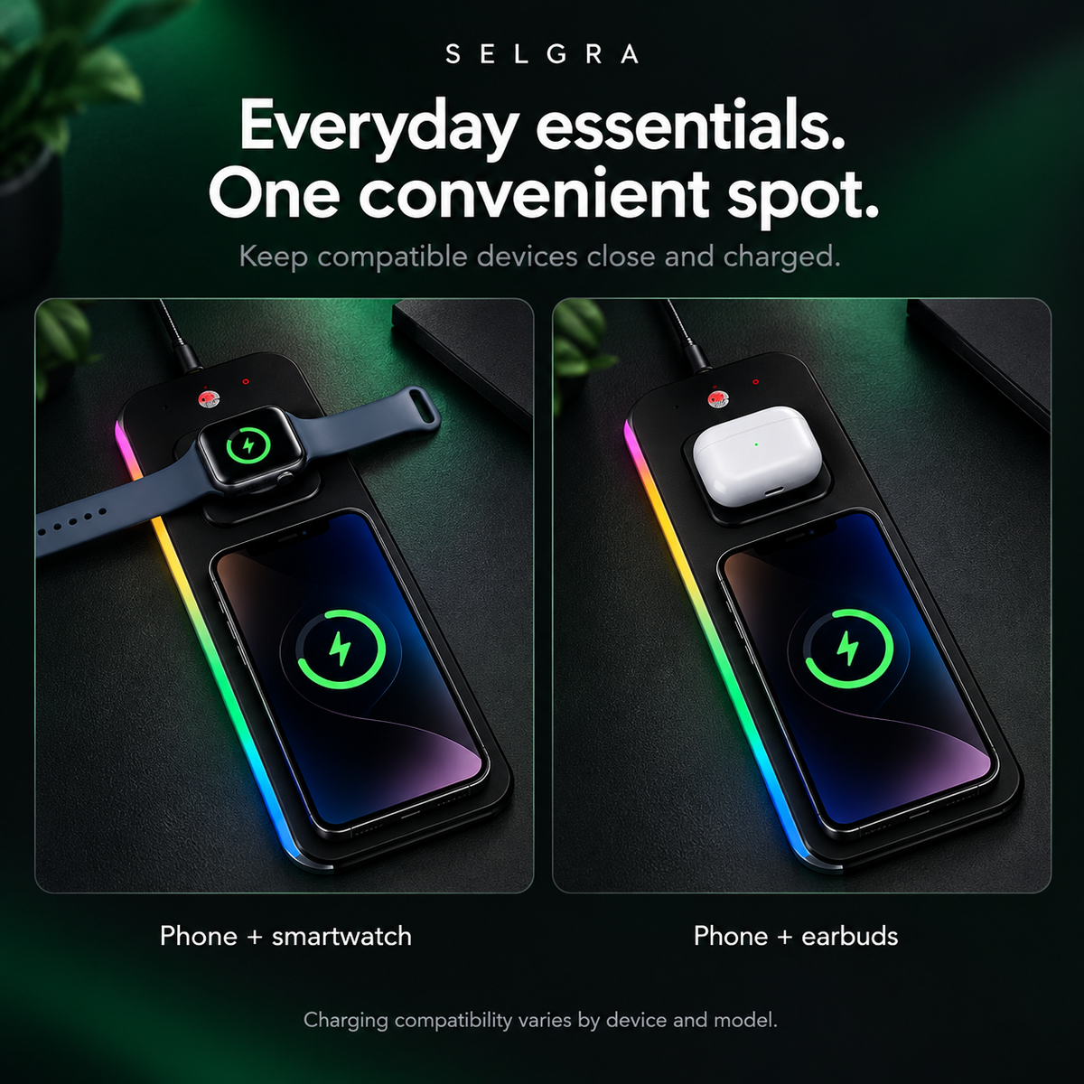 RGB Dual-Charger Mouse Pad